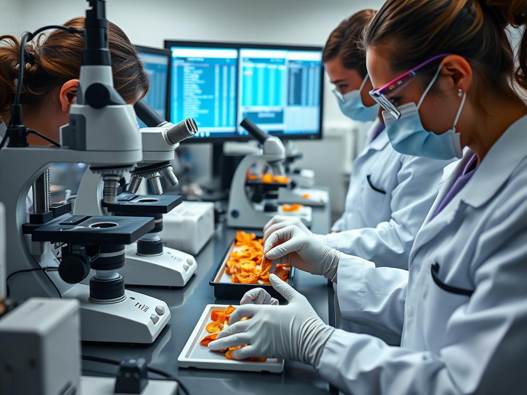 Advanced quality control laboratory at Skylink Imports testing dried fruit samples Advanced quality control laboratory at Skylink Imports testing dried fruit samples