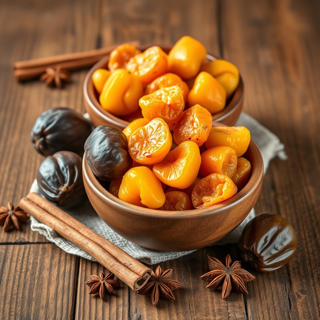 Traditional dried fruits selection from Skylink Imports including apricots, figs, and dates Traditional dried fruits selection from Skylink Imports including apricots, figs, and dates