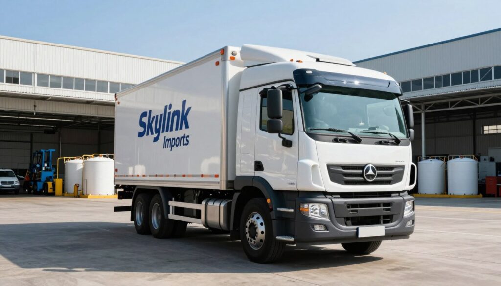Diesel delivery truck serving a Jurong industrial fleet