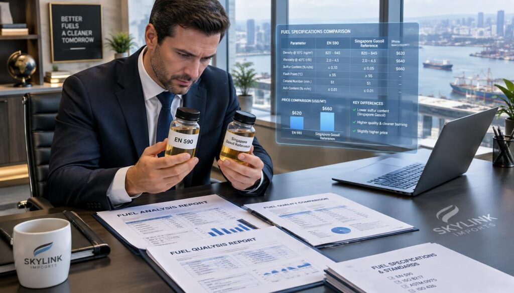 Fuel buyer comparing EN 590 and Singapore gasoil references Fuel buyer comparing EN 590 and Singapore gasoil references