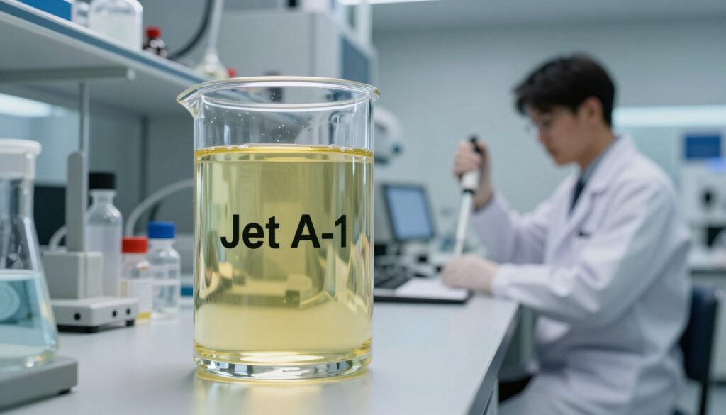 Jet A-1 cargo sample prepared for aviation fuel quality testing Jet A-1 cargo sample prepared for aviation fuel quality testing